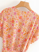 Load image into Gallery viewer, Mini Dress, Boho Dresses,Pink Floral Print
