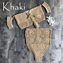 Load image into Gallery viewer, Solid hollow,Bikini Swimsuit, Biquini Swim Beachwear
