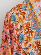 Load image into Gallery viewer, Floral print v-neck,Boho sundress,Boho mini dress
