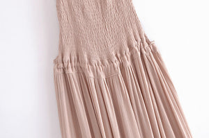 Backless Bohemian Maxi Dress, Boho Strapless Dress