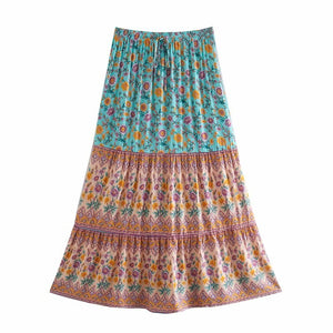 Boho Skirt, Maxi Skirt, Wild Flower