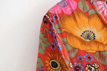 Load image into Gallery viewer, Red Floral Print,Bohemian Maxi Sundress,Boho Dress
