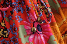 Load image into Gallery viewer, Boho Skirt, Maxi Skirt, Red Wild Flower
