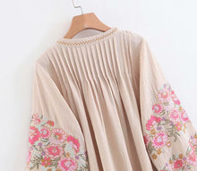 Load image into Gallery viewer, Boho Blouse, Vintage Blouse,Embroidery Linen cotton
