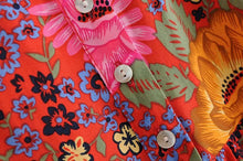 Load image into Gallery viewer, Bohemian Mini Dress, Boho Dress,Red Floral Print

