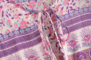Pink Floral Print,Bohemian Dress, Boho Dress