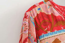 Load image into Gallery viewer, Peacock Floral Print, Bohemian Maxi Dress ,Boho Dress
