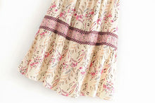 Load image into Gallery viewer, Boho Skirt, Maxi Skirt, Green Wild Flower
