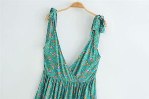 Strap Mini Dress, Boho Dress,Floral Print