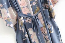 Load image into Gallery viewer, Boho Kimono ,Bikini Cover-ups,Peacock Flower
