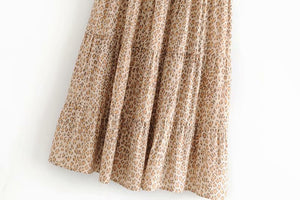 Boho Skirt, Maxi Skirt,Leopard Wild Flower