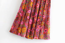 Load image into Gallery viewer, Boho Skirt, Maxi Skirt, Red Wild Flower
