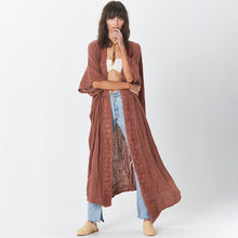 Load image into Gallery viewer, Solid Fancy Lace, Bohemian Maxi Dress,Boho Kimono
