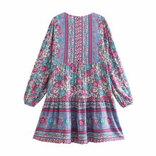 Load image into Gallery viewer, Floral print , Bohemian mini dress, Boho sundress

