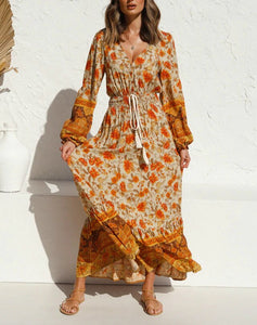 Maxi Dress, Boho Sundress,Floral print