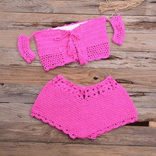 Load image into Gallery viewer, Solid hollow,Bikini Swimsuit,Biquini Swim Beachwear
