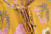Load image into Gallery viewer, Yellow Floral Print,Bohemian Maxi Dress ,Boho Dress
