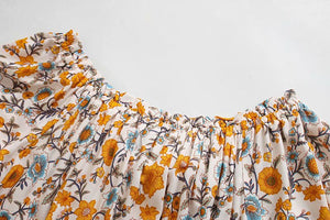Floral Print Sundress,off Shoulder Boho Dress ,Maxi Dress