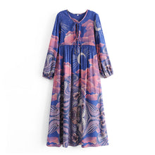 Load image into Gallery viewer, Star and Moon Print,Boho Maxi Dress,Beach Bohemian Dress
