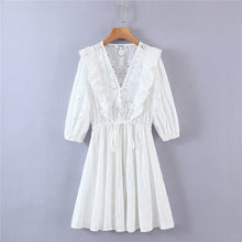 Load image into Gallery viewer, White lace,Bohemian mini dress,Boho dress
