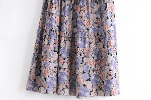 Floral print  ruffles, midi dress, Boho dress