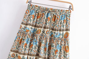 Boho Mini Skirt ,Bohemian Rayon Cotton Skirts