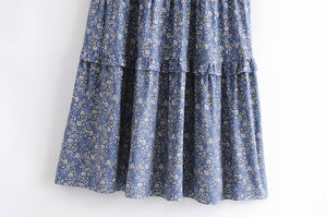 Floral print  ruffles, midi dress, Boho dress
