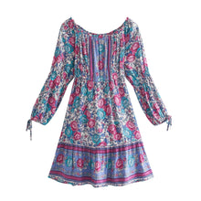 Load image into Gallery viewer, Floral Print ,Bohemian Mini Dress, Boho Sundress

