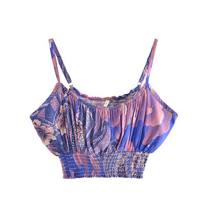 Star and Moon Floral,  Crop Tops,Boho Camis