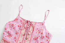 Load image into Gallery viewer, Pink floral print,Boho sundress,Boho maxi dress
