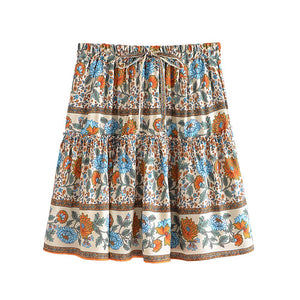Boho Mini Skirt ,Bohemian Rayon Cotton Skirts