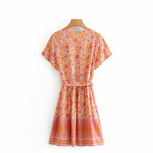 Load image into Gallery viewer, Mini Dress, Boho Dresses,Pink Floral Print
