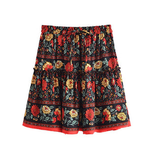 Boho Mini Skirt ,Bohemian Rayon Cotton Skirts