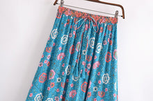 Load image into Gallery viewer, Purple Floral Print,Bohemian Skirt,Boho Maxi Skirt
