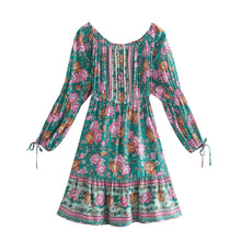 Load image into Gallery viewer, Floral Print ,Bohemian Mini Dress, Boho Sundress
