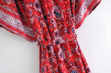 Load image into Gallery viewer, Boho Floral Kimono,Boho robe Cover-up
