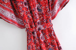 Boho Floral Kimono,Boho robe Cover-up