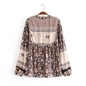 Boho Blouse, Vintage Blouse,Floral print
