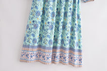 Load image into Gallery viewer, Bird Floral print，Bohemian Maxi dress，Boho sundress
