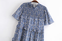 Load image into Gallery viewer, Floral print  ruffles, midi dress, Boho dress
