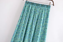 Load image into Gallery viewer, Camel Floral Print,Bohemian skirt ,Boho Maxi Skirt
