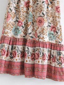 Floral print ,Boho midi dress, Boho sundress