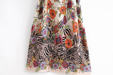 Load image into Gallery viewer, Multi Floral print ,Boho Kimono robe,Bikini Cover-ups
