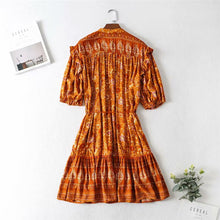 Load image into Gallery viewer, Mini Dress, Boho Dress,Brown Floral Print
