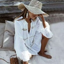 Load image into Gallery viewer, White hollow out,Bohemian shirt,Boho Blouses
