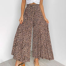 Load image into Gallery viewer, Leopard Print Bohemian Pants ,Wide Leg Boho Pants

