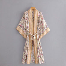 Load image into Gallery viewer, Boho Kimono,Beach Robe,Floral Print
