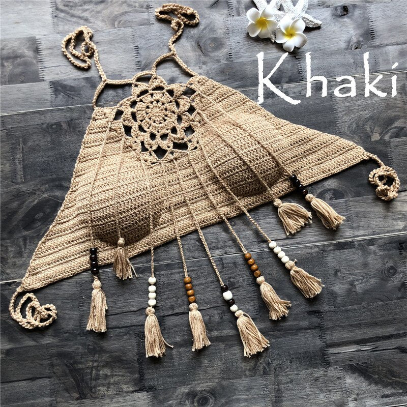 Hollow Out Tassel ,Sexy Crop Tops