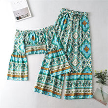 Load image into Gallery viewer, Boho Sets, Floral Print ,Pants and Tops Outfits
