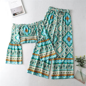 Boho Sets, Floral Print ,Pants and Tops Outfits